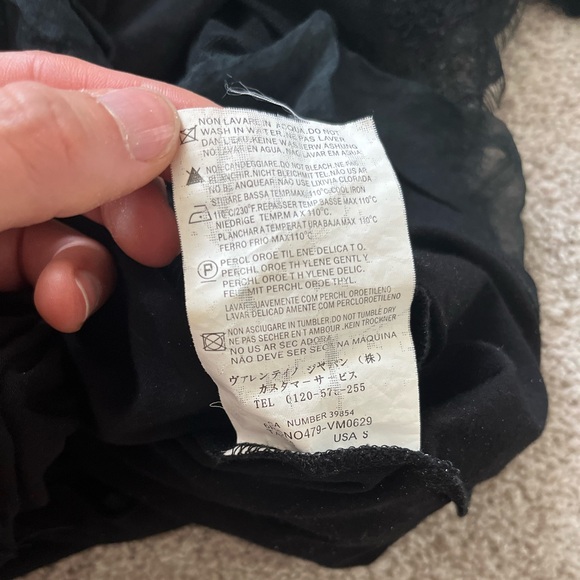 Valentino Black Ruffled Lace Blouse - Picture 5 of 9